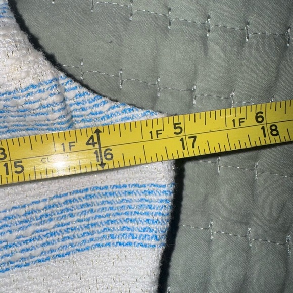 Lilly Pulitzer Rylan Flutter Blue Lurex Boucle Stripe Daisy Pearl Lace Dress Sz6 - Picture 6 of 15